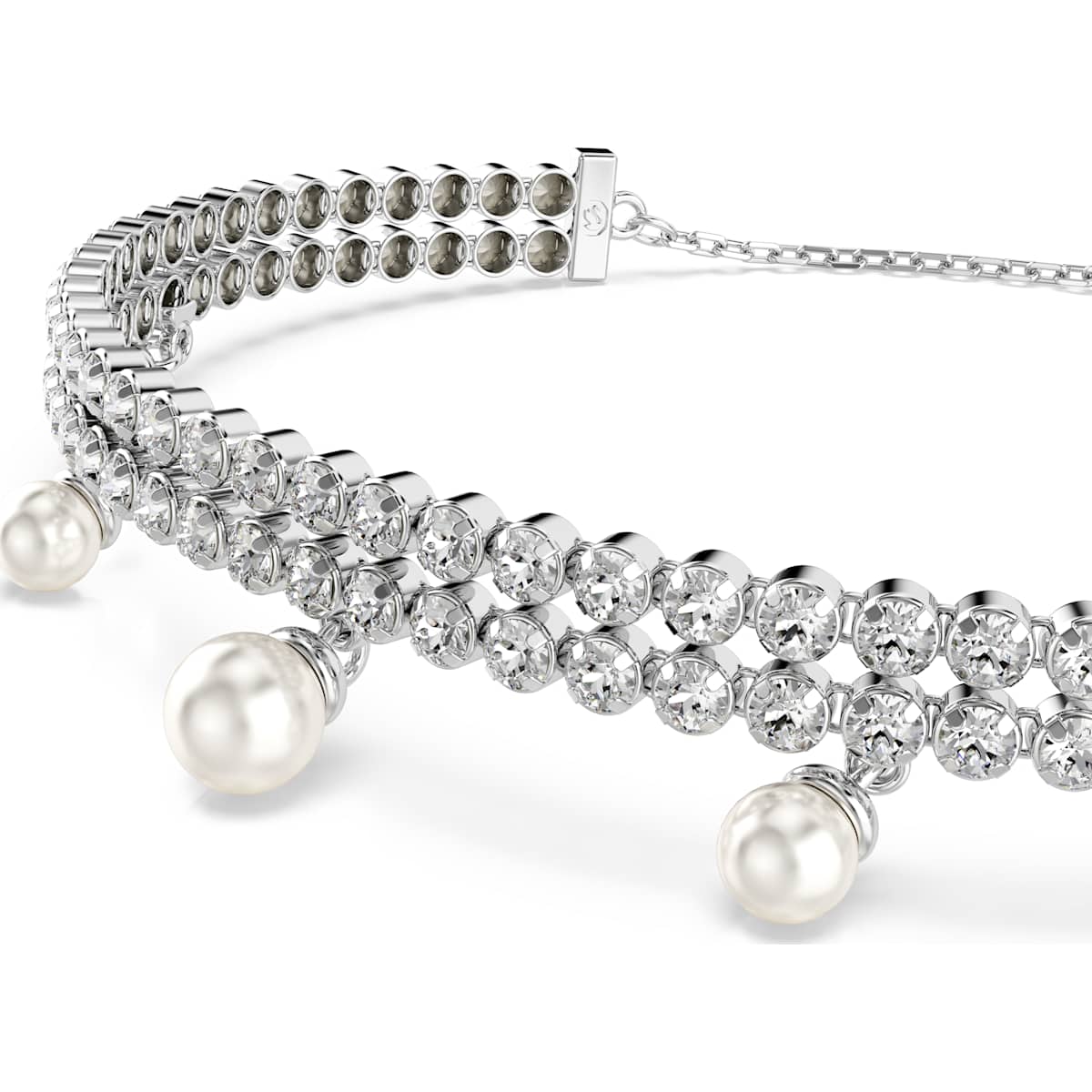 Ariana Grande x Swarovski bracelet Crystal pearl, Round cut, White, Rhodium plated - Image 4