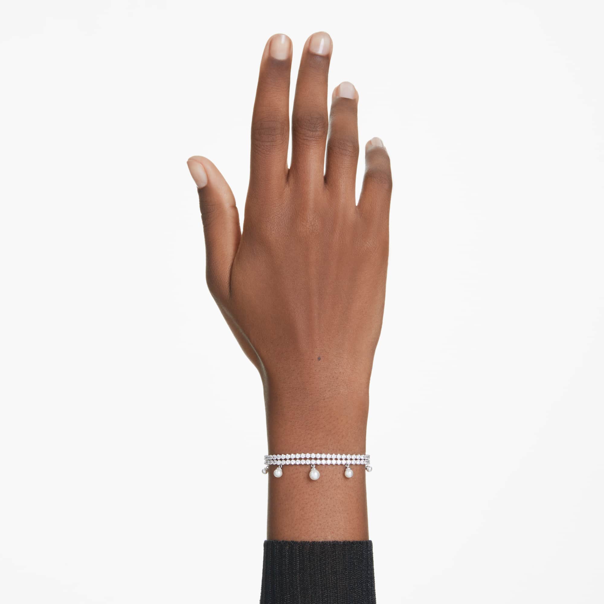 Ariana Grande x Swarovski bracelet Crystal pearl, Round cut, White, Rhodium plated - Image 6