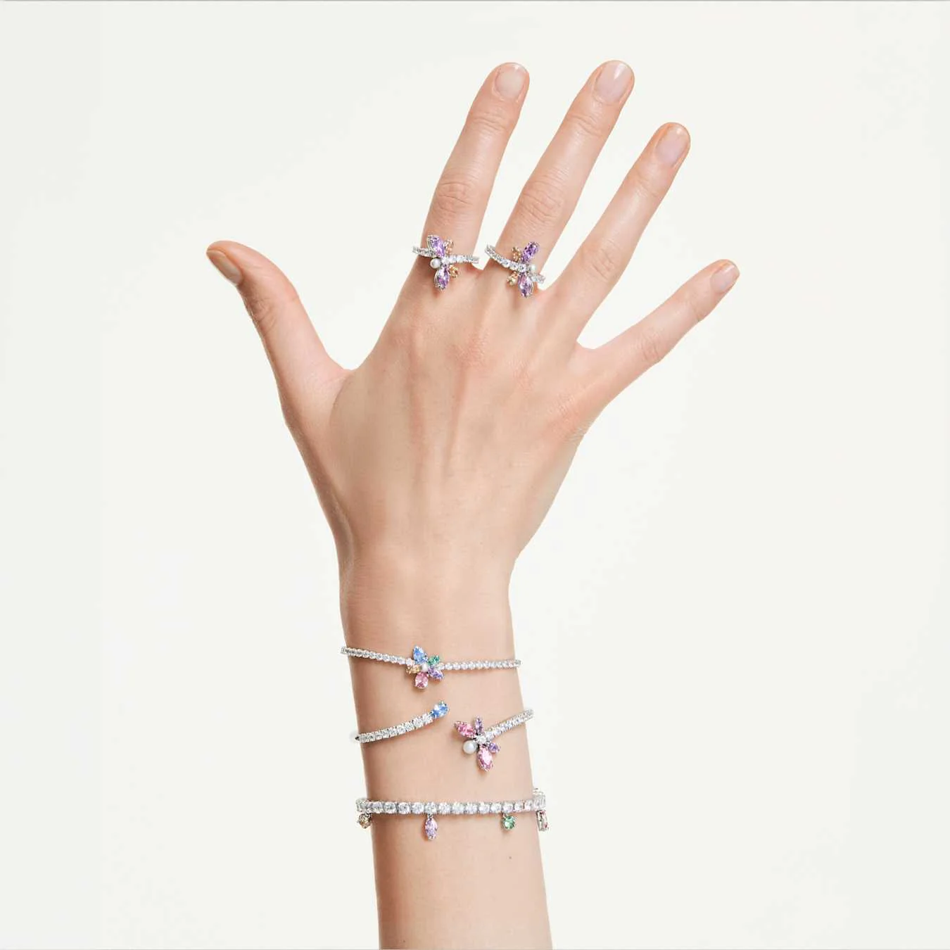 Ariana Grande x Swarovski bracelet Mixed cuts, Multicolored, Rhodium plated - Image 6