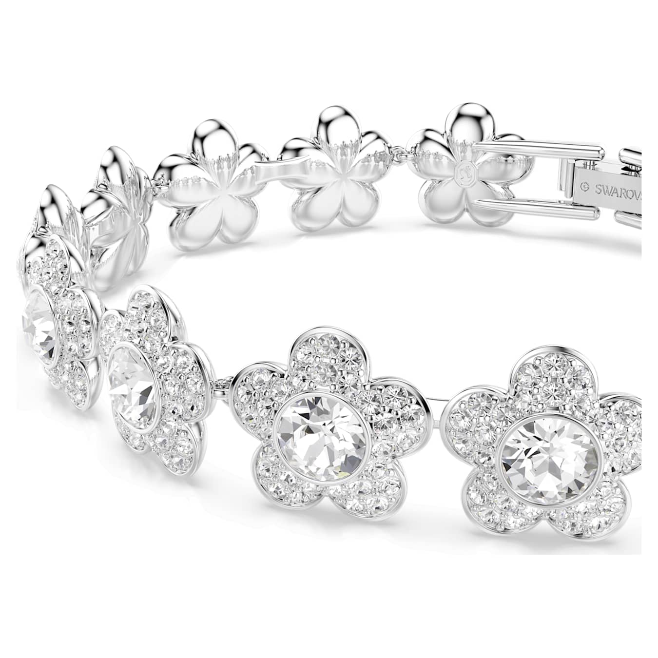 Ariana Grande x Swarovski bracelet Round cut, Flower, White, Rhodium plated - Image 2