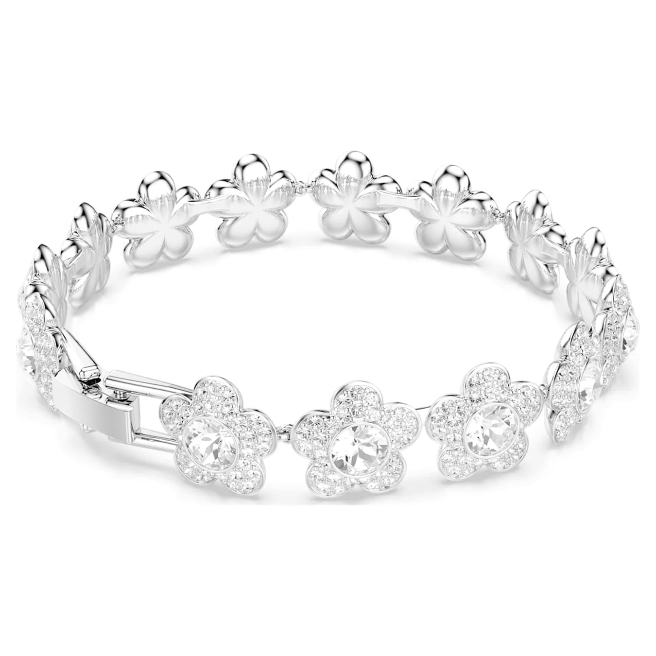 Ariana Grande x Swarovski bracelet Round cut, Flower, White, Rhodium plated - Image 4