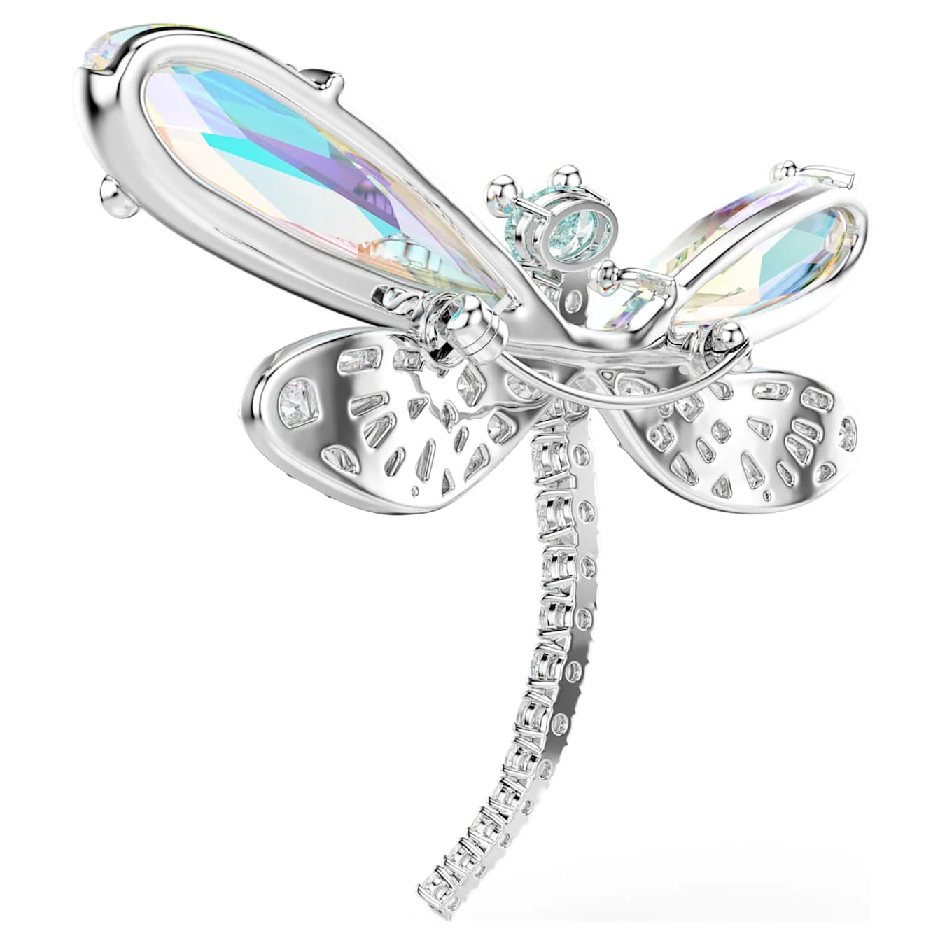 Ariana Grande x Swarovski brooch and hair accessory Crystal Pearl, Mixed cuts, Dragonfly, White, Rhodium plated - Image 4