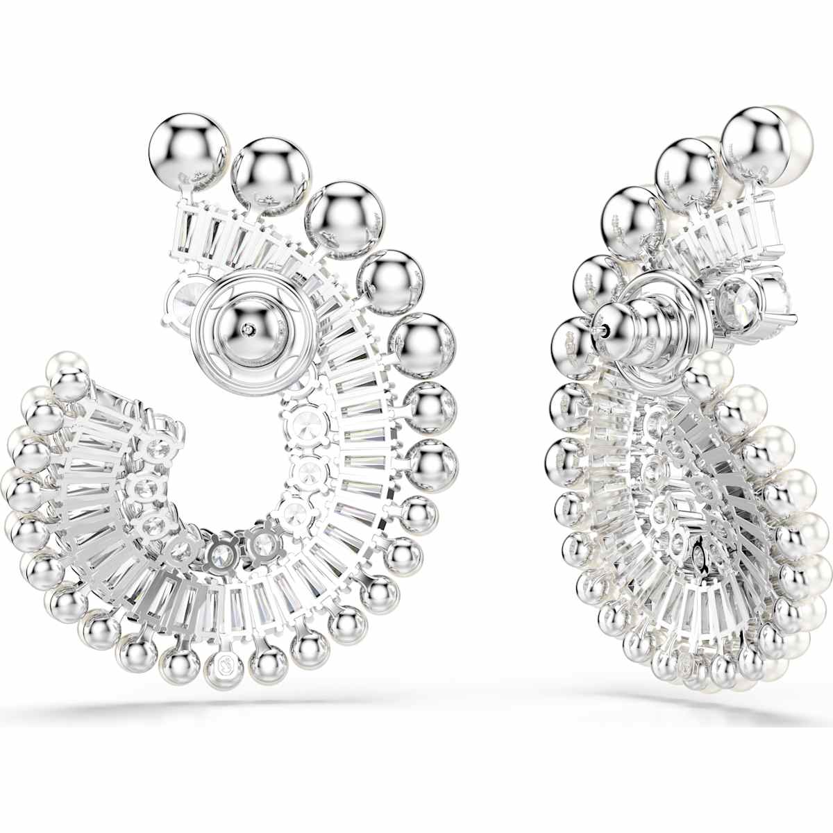 Ariana Grande x Swarovski drop earrings Crystal Pearl, Mixed cuts, White, Rhodium plated - Image 4