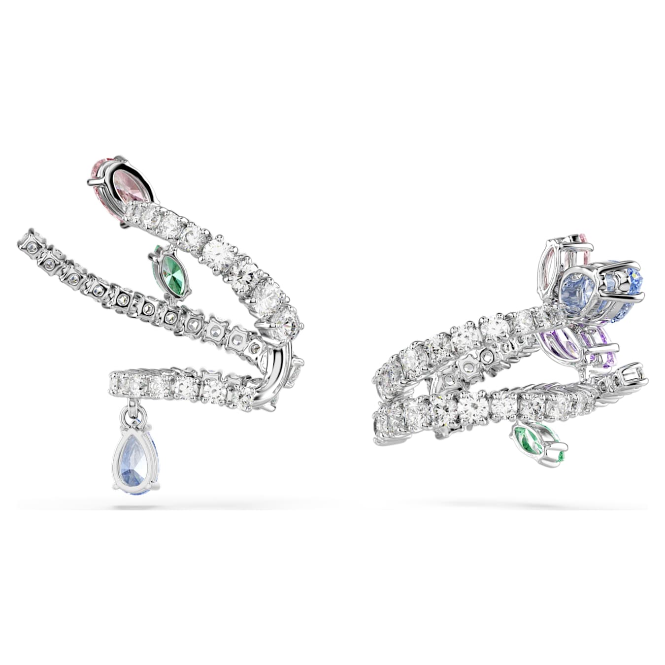 Ariana Grande x Swarovski ear cuffs Mixed cuts, Multicolored, Rhodium plated - Image 4