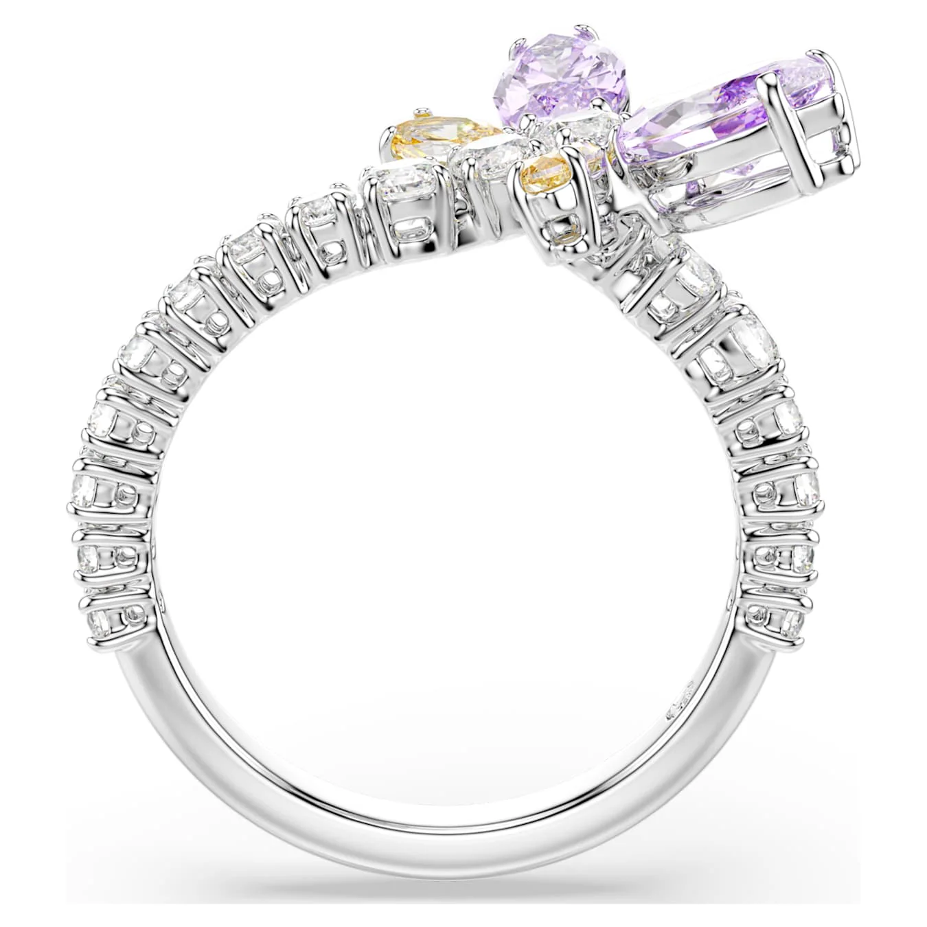 Ariana Grande x Swarovski motif ring Mixed cuts, Dragonfly, Multicolored, Rhodium plated - Image 3