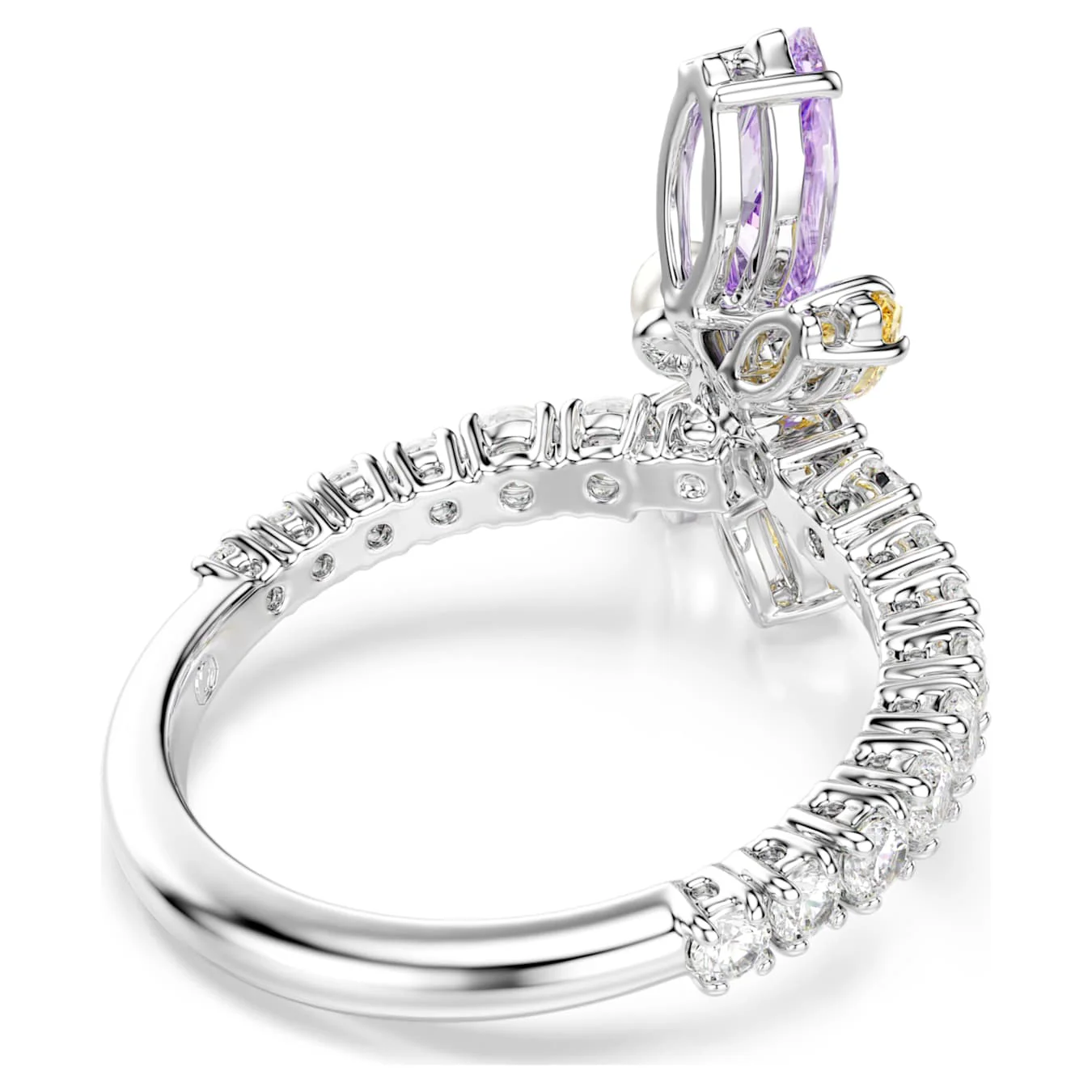 Ariana Grande x Swarovski motif ring Mixed cuts, Dragonfly, Multicolored, Rhodium plated - Image 4