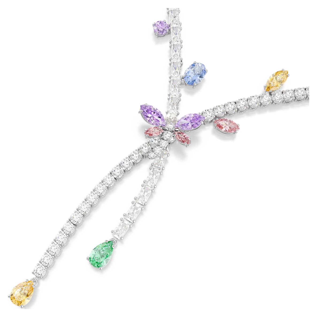 Ariana Grande x Swarovski necklace Mixed cuts, Dragonfly, Multicolored, Rhodium plated - Image 2