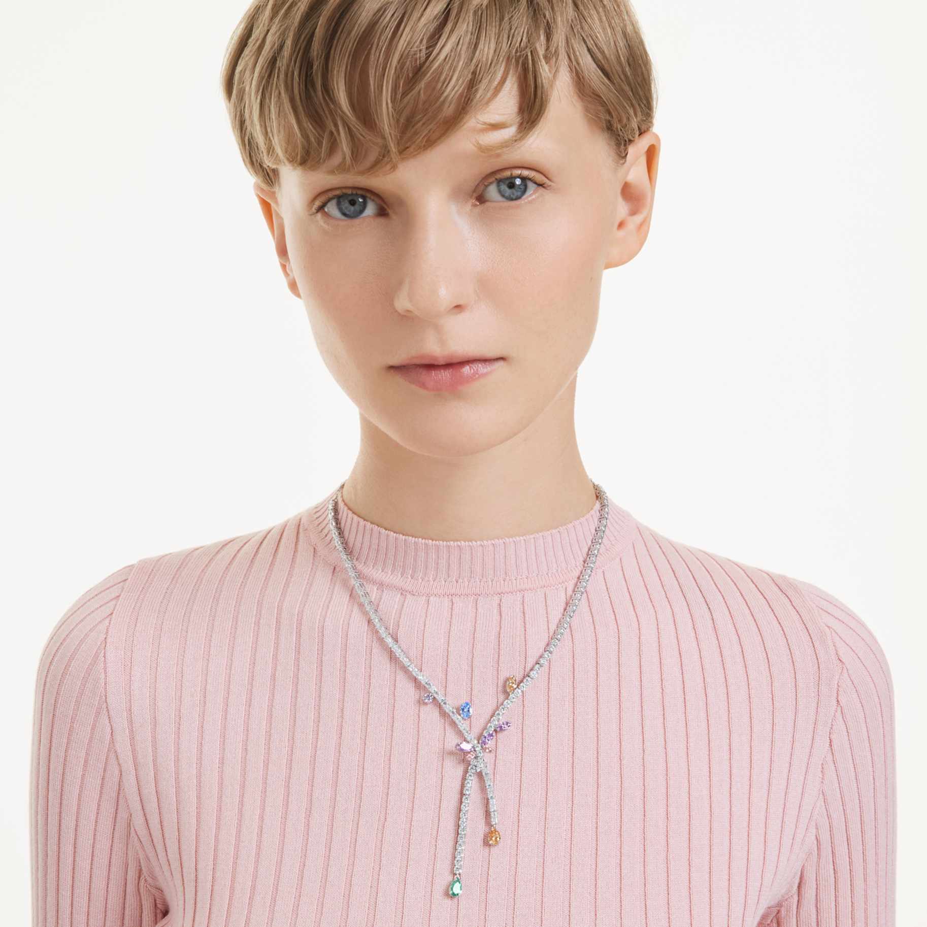 Ariana Grande x Swarovski necklace Mixed cuts, Dragonfly, Multicolored, Rhodium plated - Image 5