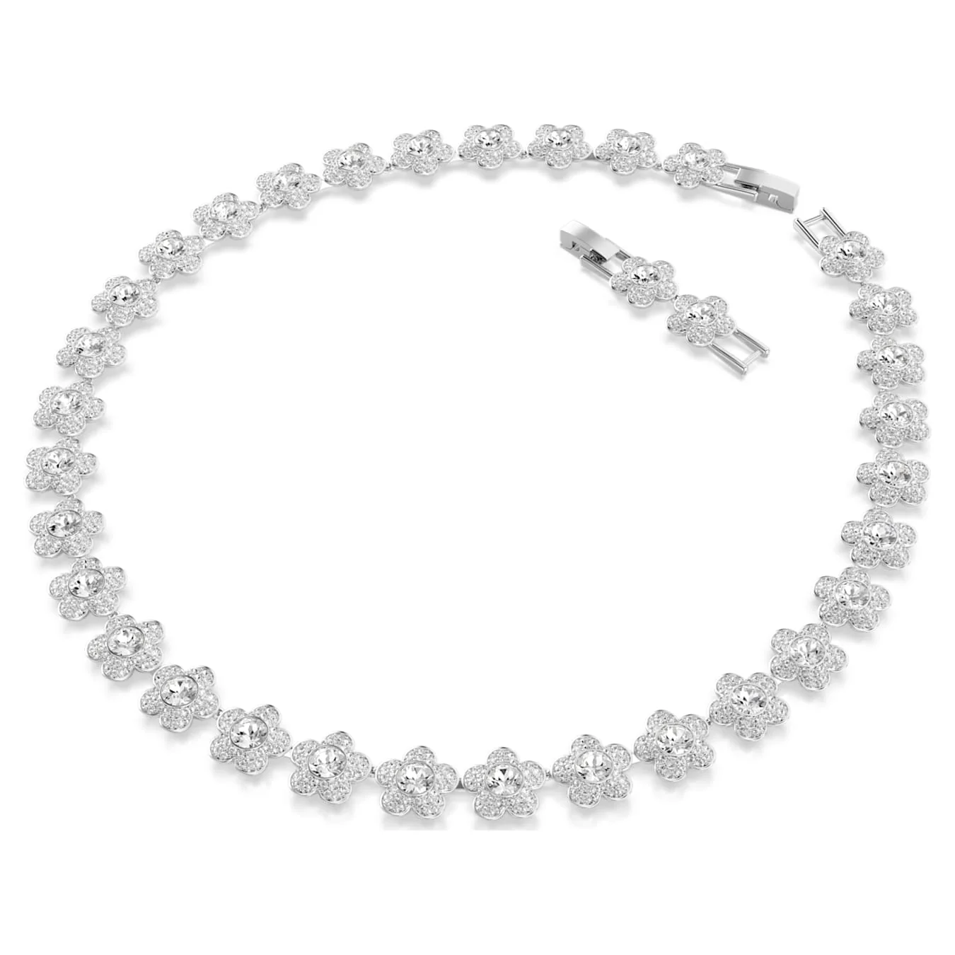 Ariana Grande x Swarovski necklace Round cut, Flower, White, Rhodium plated - Image 4