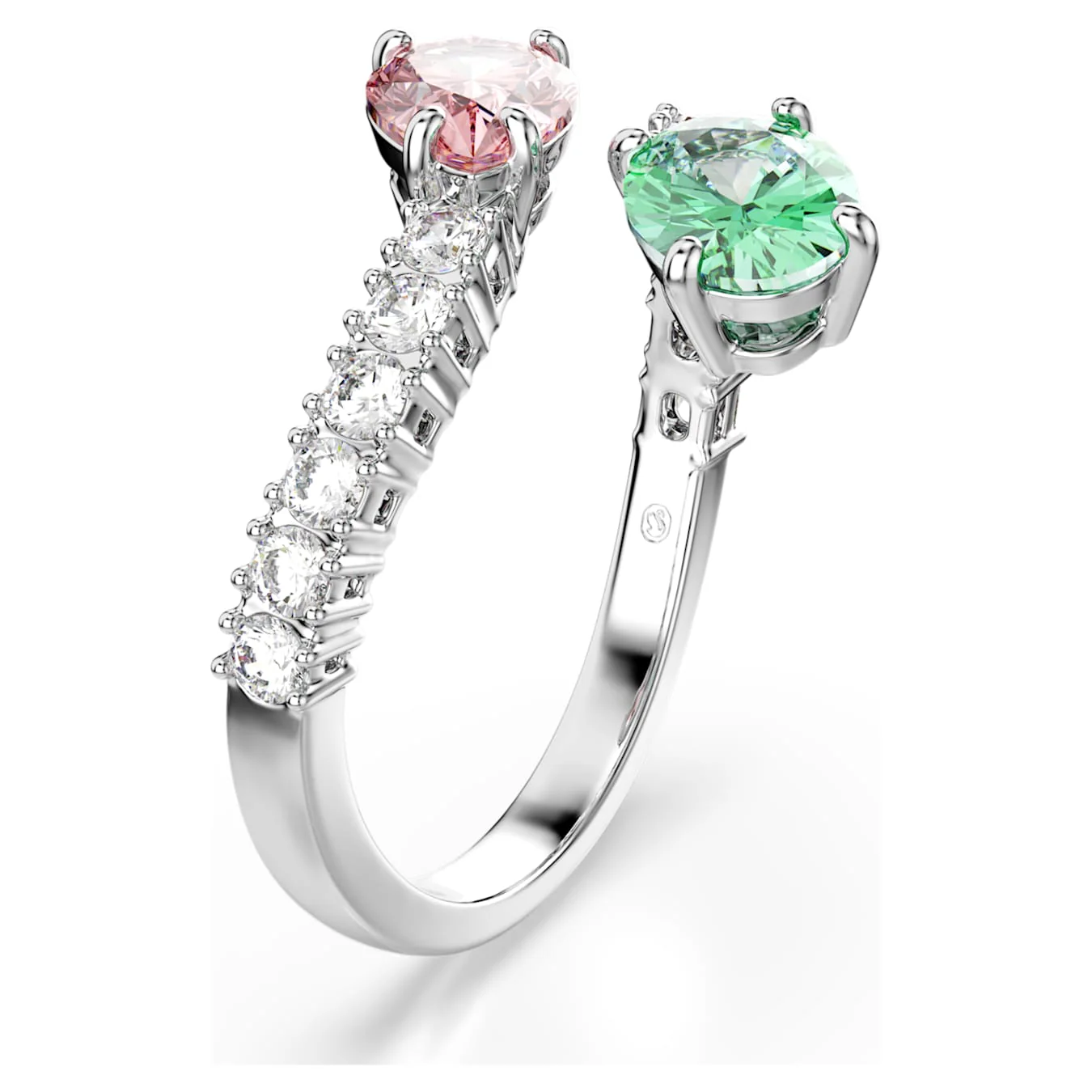 Ariana Grande x Swarovski open ring Mixed cuts, Multicolored, Rhodium plated - Image 2