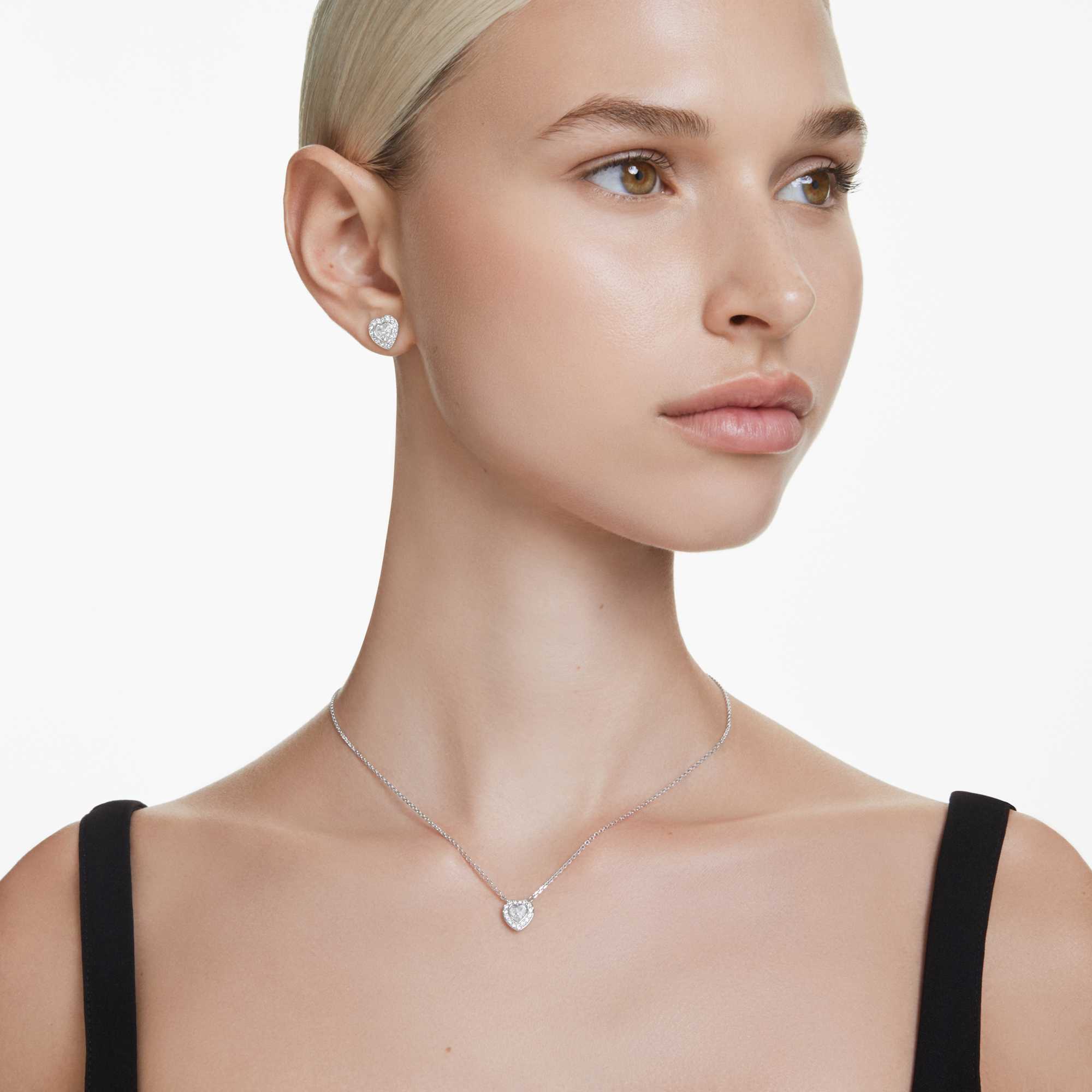 Ariana Grande x Swarovski pendant Mixed cuts, Heart, White, Rhodium plated - Image 5