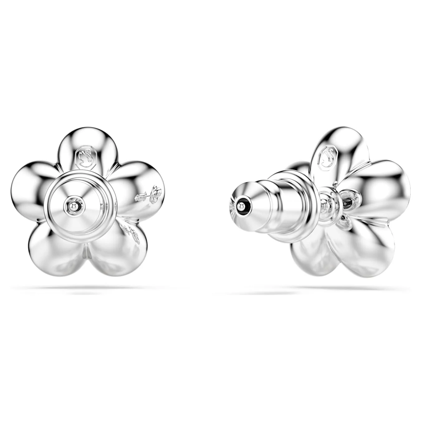 Ariana Grande x Swarovski stud earrings Crystal Pearl, Round cut, Flower, White, Rhodium plated - Image 4