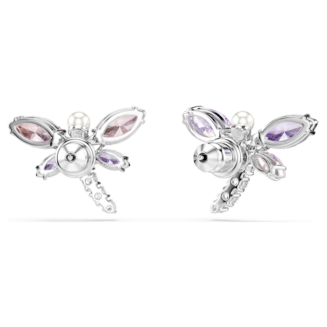 Ariana Grande x Swarovski stud earrings Mixed cuts, Dragonfly, Multicolored, Rhodium plated - Image 4