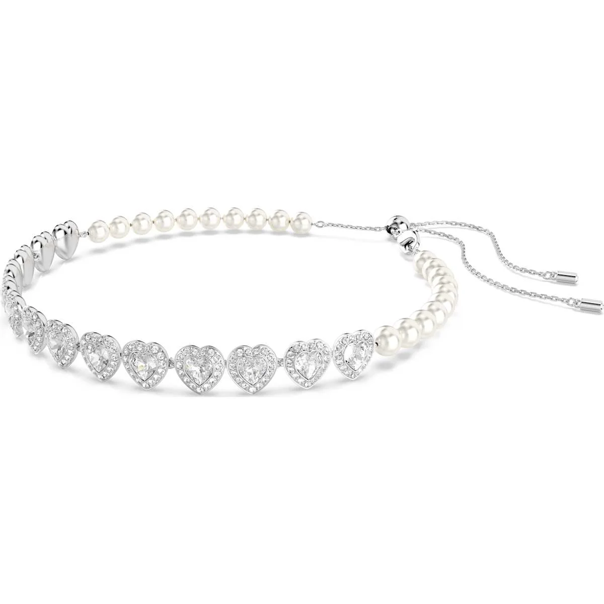 Ariana Grande x Swarovski Tennis choker Mixed cuts, Heart, White, Rhodium plated - Image 2
