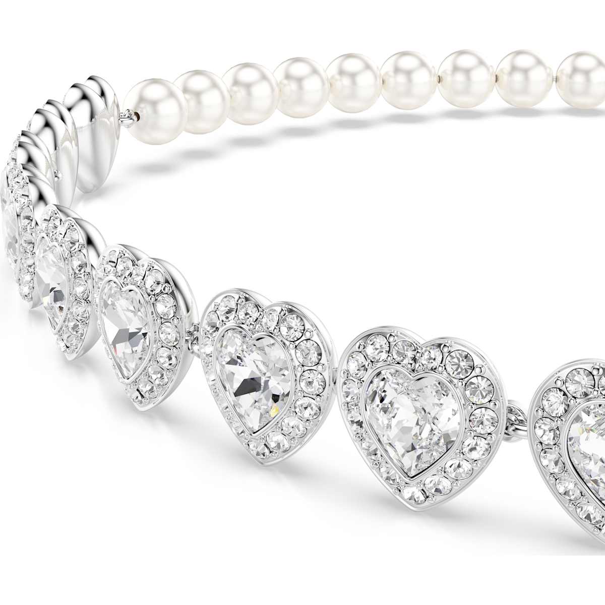 Ariana Grande x Swarovski Tennis choker Mixed cuts, Heart, White, Rhodium plated - Image 4