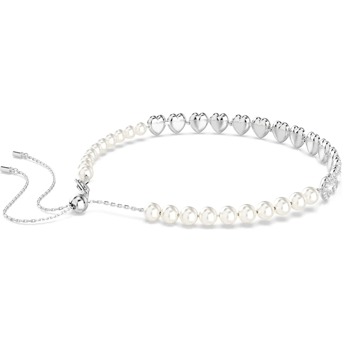 Ariana Grande x Swarovski Tennis choker Mixed cuts, Heart, White, Rhodium plated - Image 5