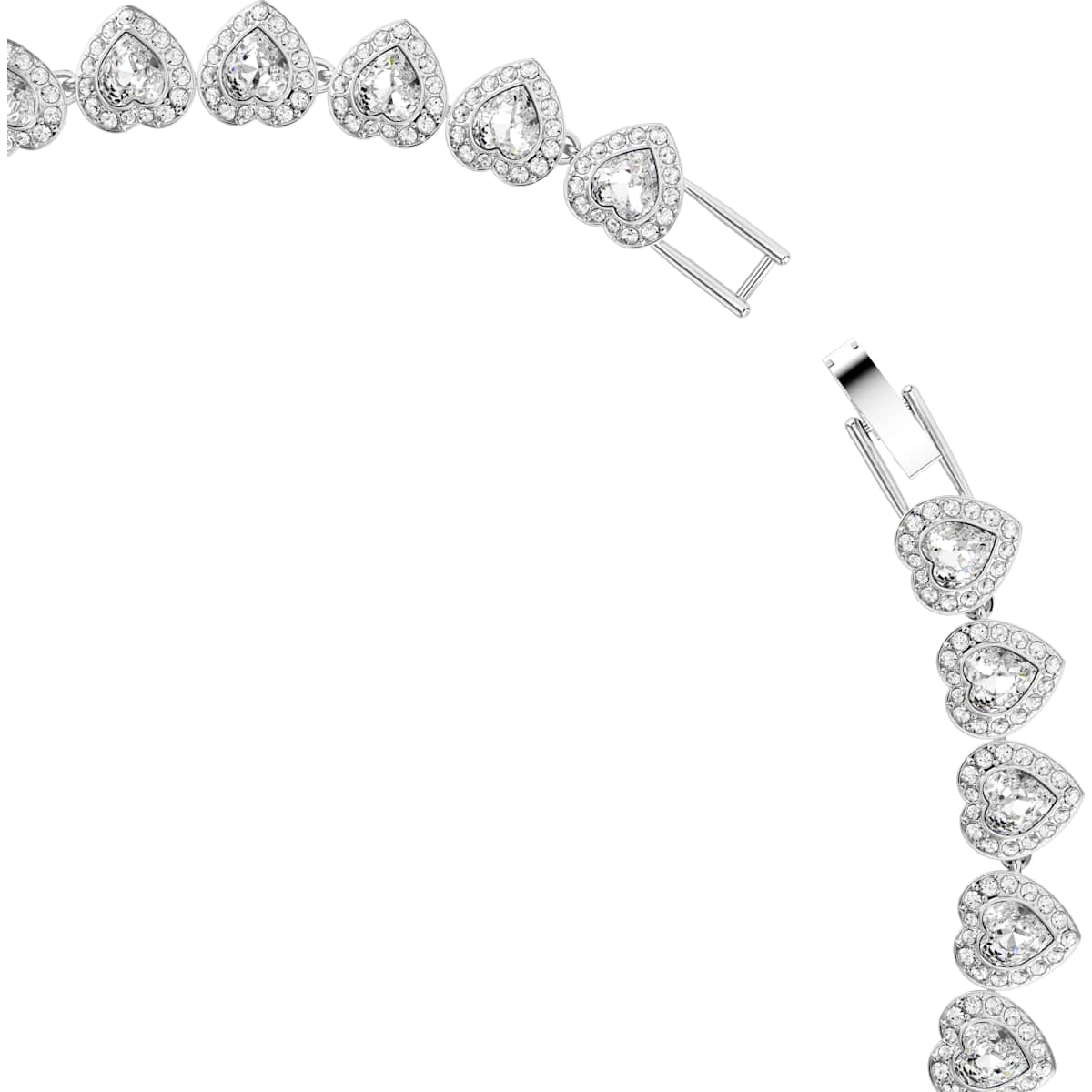 Ariana Grande x Swarovski Tennis necklace Mixed cuts, Heart, White, Rhodium plated - Image 3
