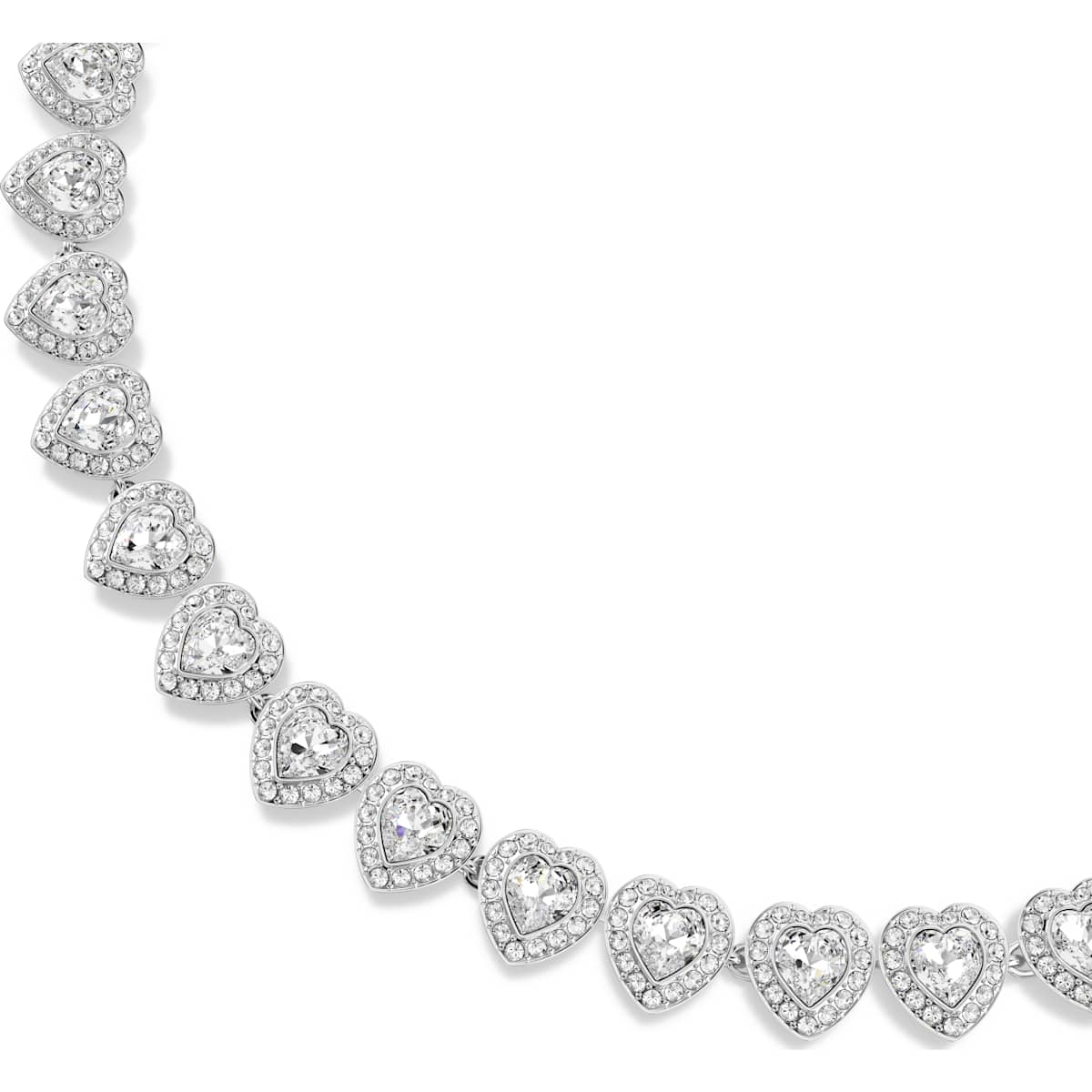 Ariana Grande x Swarovski Tennis necklace Mixed cuts, Heart, White, Rhodium plated - Image 4