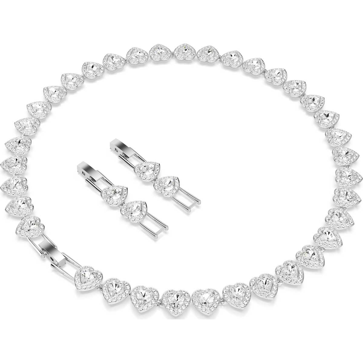 Ariana Grande x Swarovski Tennis necklace Mixed cuts, Heart, White, Rhodium plated - Image 5