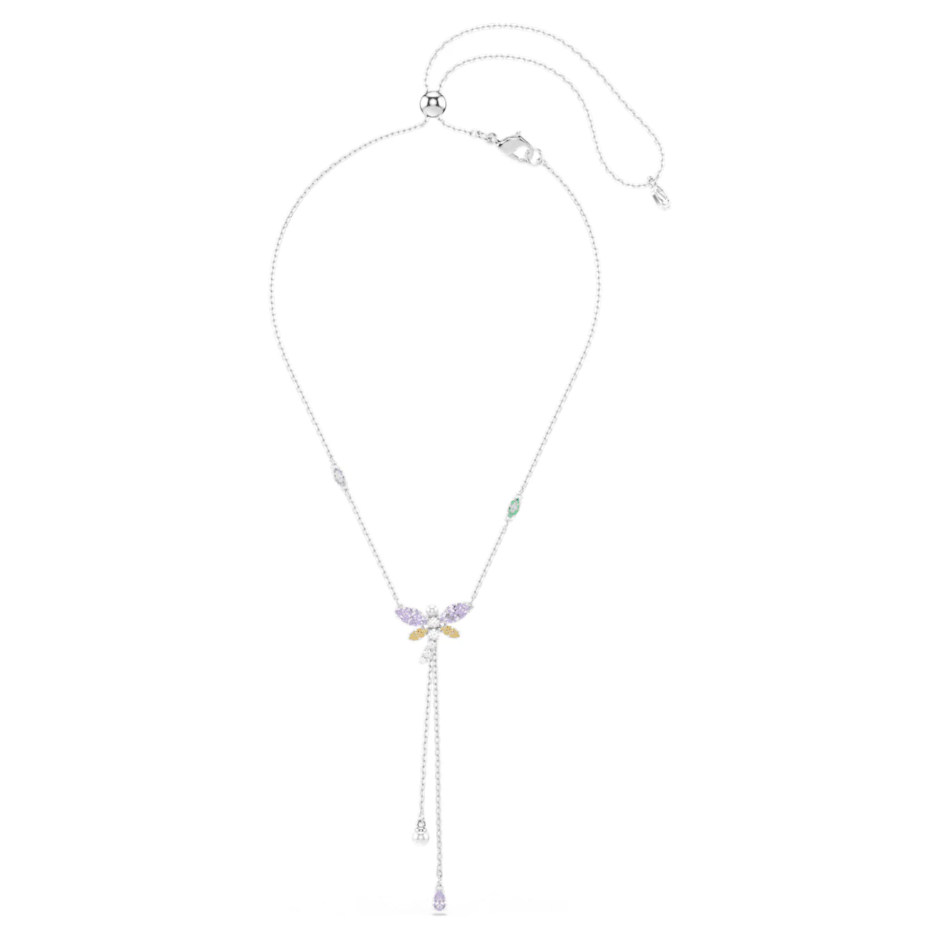 Ariana Grande x Swarovski Y necklace Mixed cuts, Dragonfly, Multicolored, Rhodium plated - Image 2