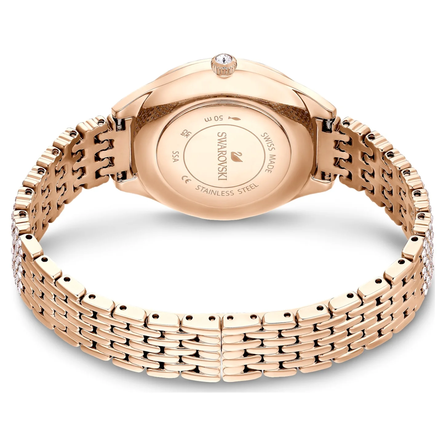 Attract watch Swiss Made, Full pavé, Metal bracelet, Rose gold tone, Rose gold-tone finish - Image 3