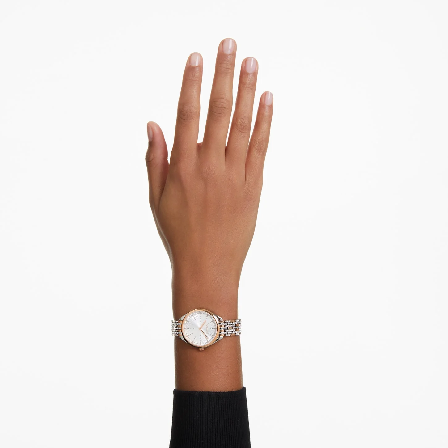 Attract watch Swiss Made, Full pavé, Metal bracelet, Rose gold tone, Rose gold-tone finish - Image 8
