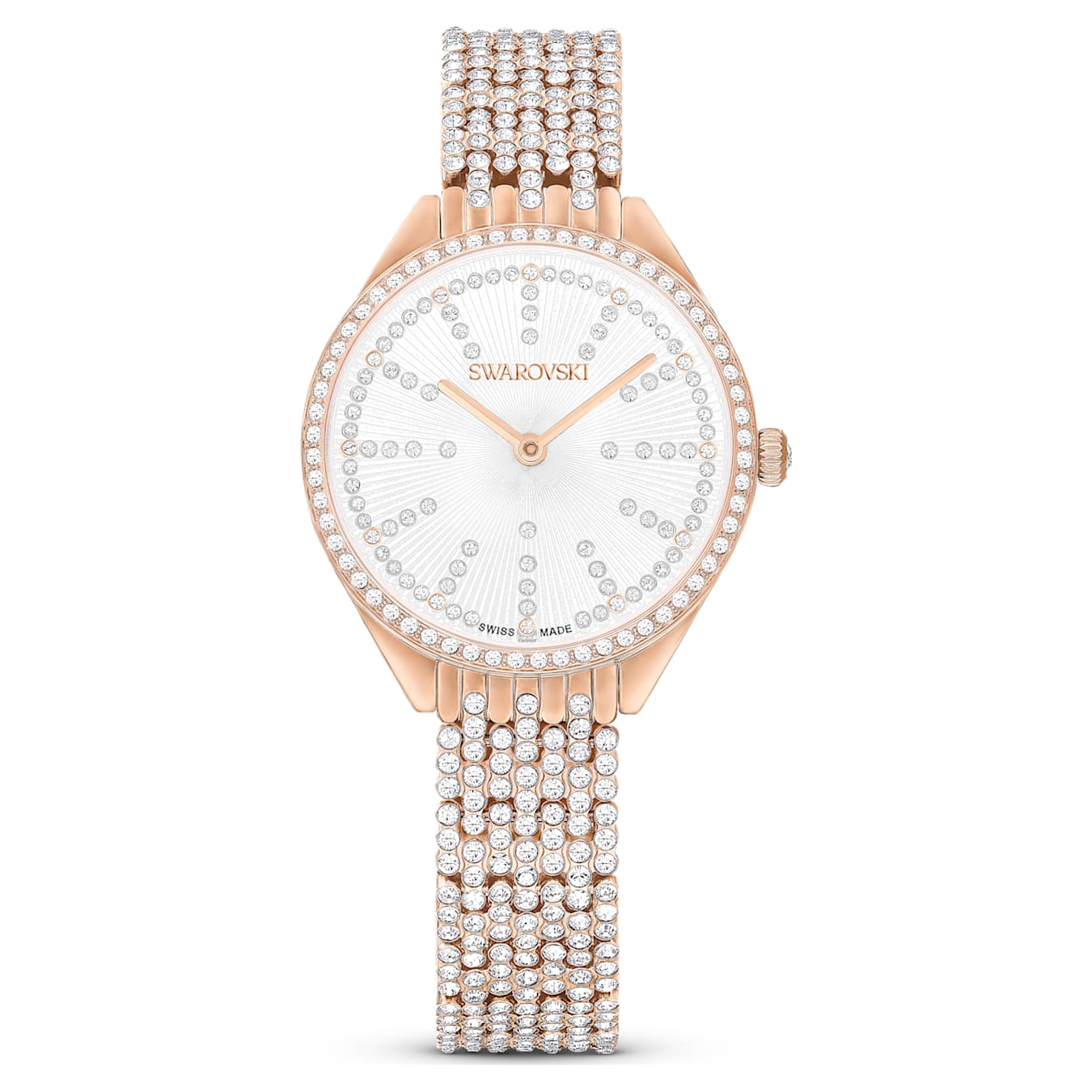 Attract watch Swiss Made, Metal bracelet, Rose gold tone, Rose gold-tone finish