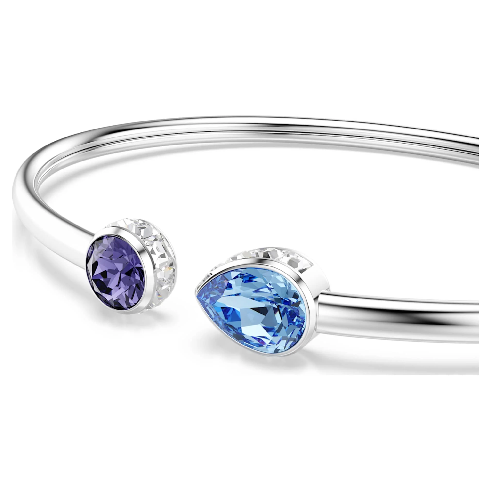 Chroma bangle Mixed cuts, Multicolored, Rhodium plated - Image 4
