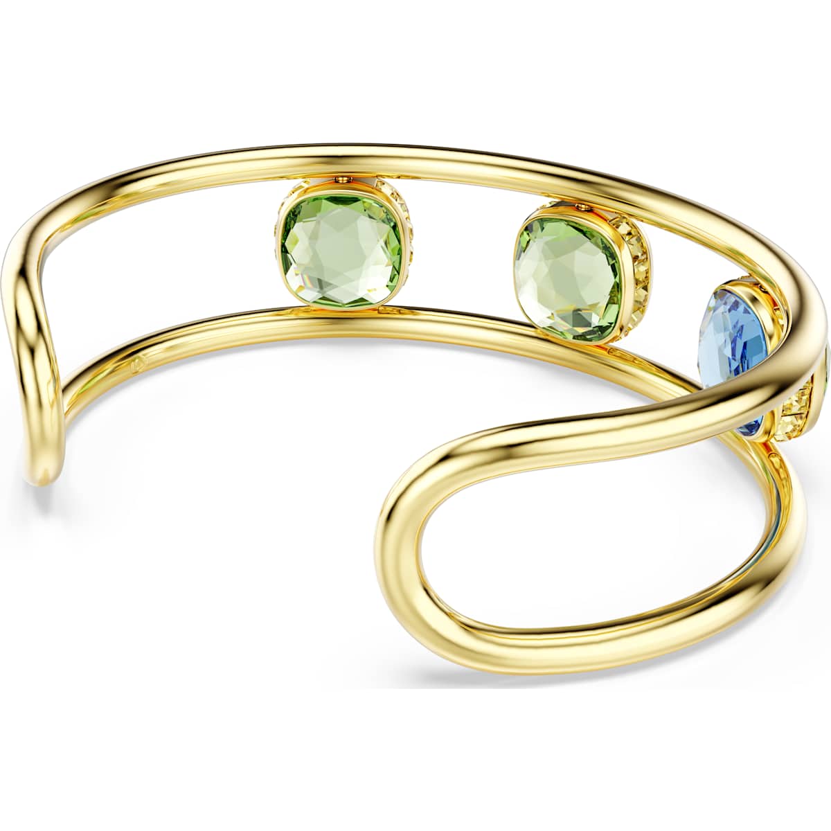 Chroma cuff, Cushion cut, Green, Gold-tone plated - Image 5