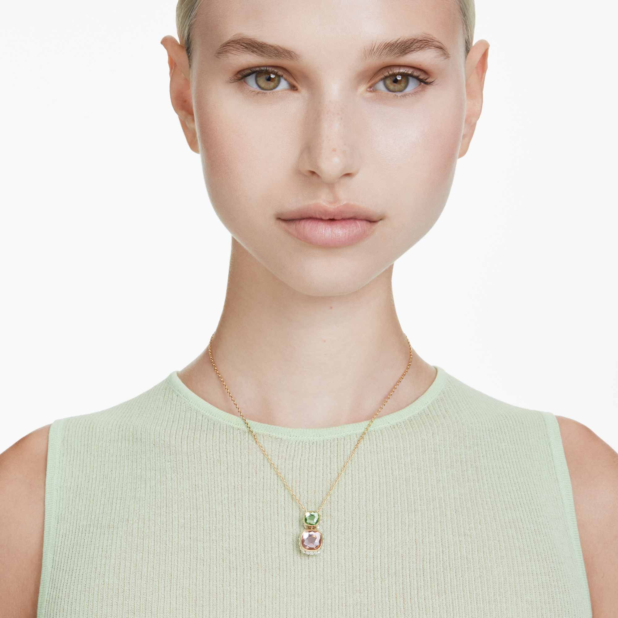 Chroma pendant Cushion cut, Multicolored, Gold-tone plated - Image 6