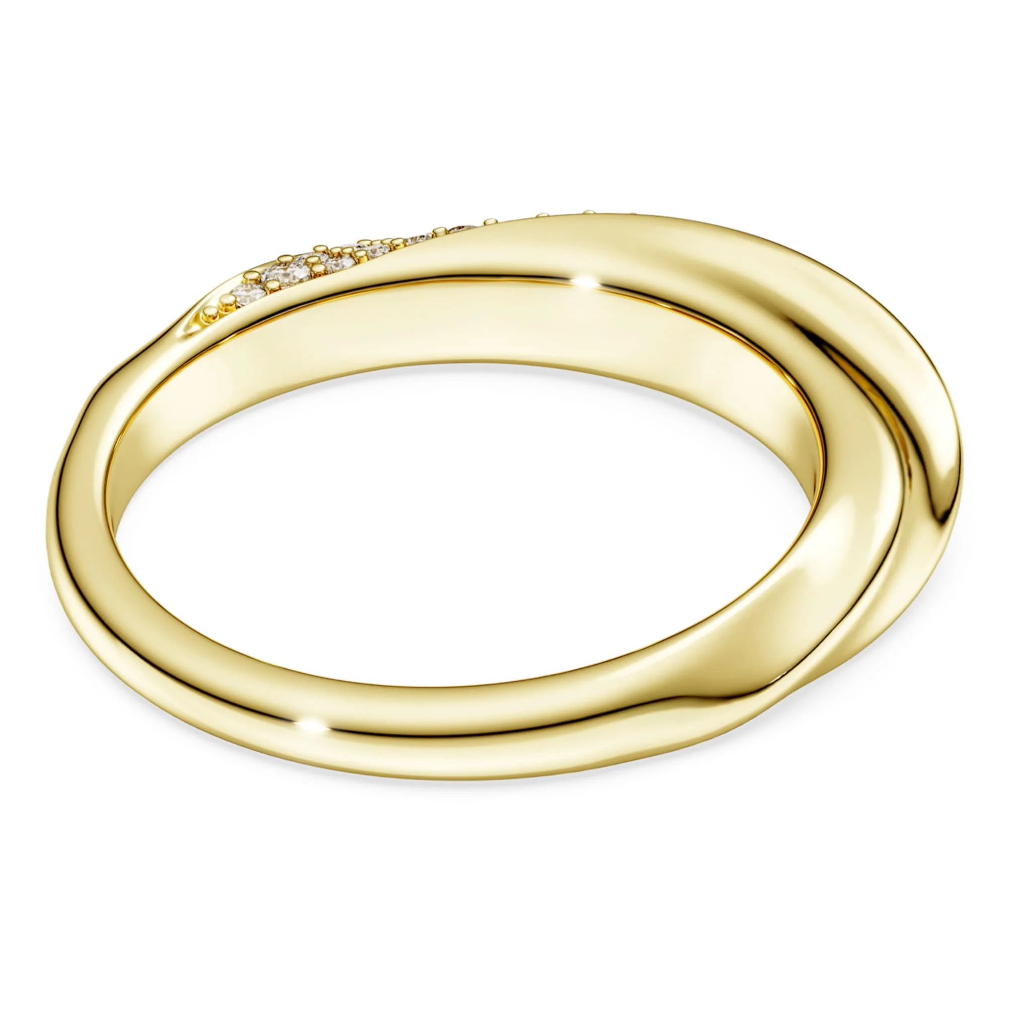 Classica band ring Round cut, White, Sterling silver, 18K gold finish - Image 4