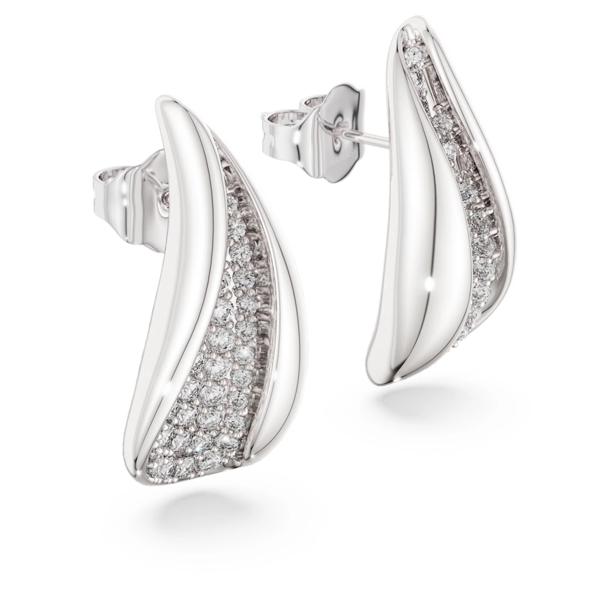Classica drop earrings Round cut, White, Sterling silver - Image 3