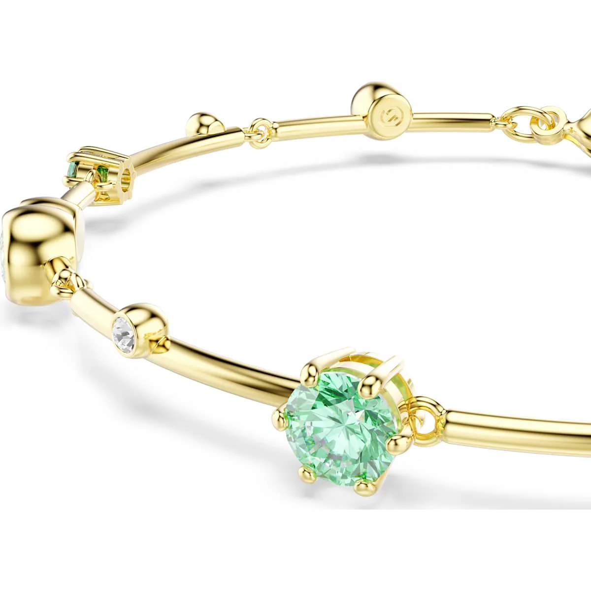 Constella bracelet, Mixed cuts, Green, Gold-tone plated - Image 4