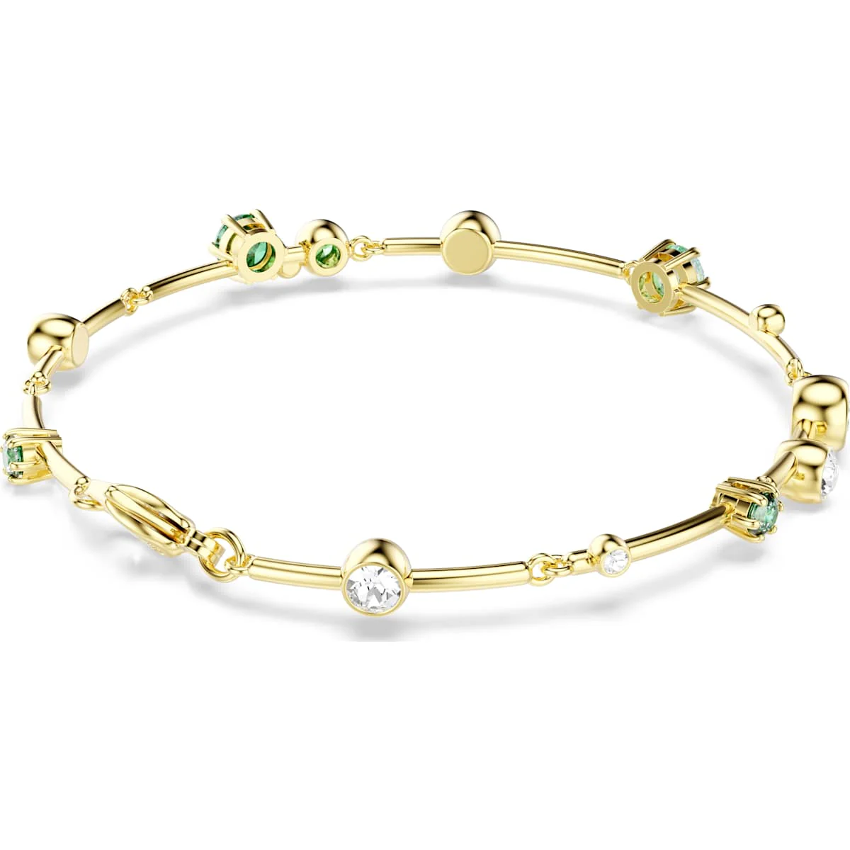 Constella bracelet, Mixed cuts, Green, Gold-tone plated - Image 5