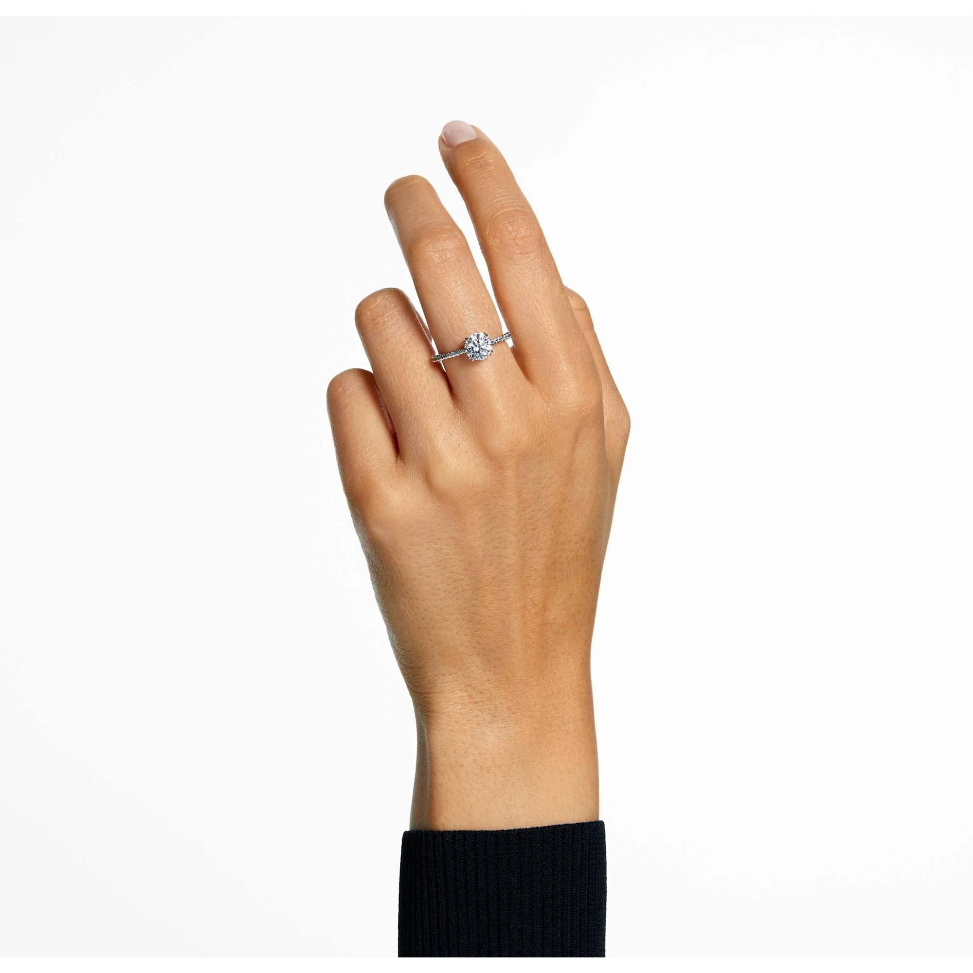 Constella cocktail ring Princess cut, Pavé, White, Rhodium plated - Image 4