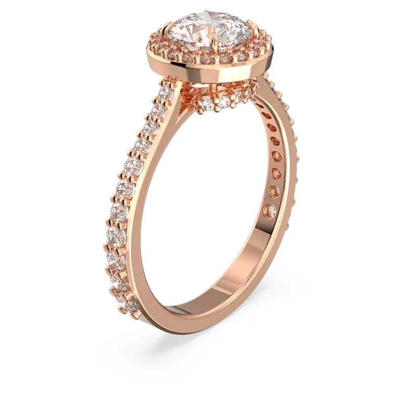 Constella cocktail ring Round cut, Pavé, White, Rose gold-tone plated - Image 2