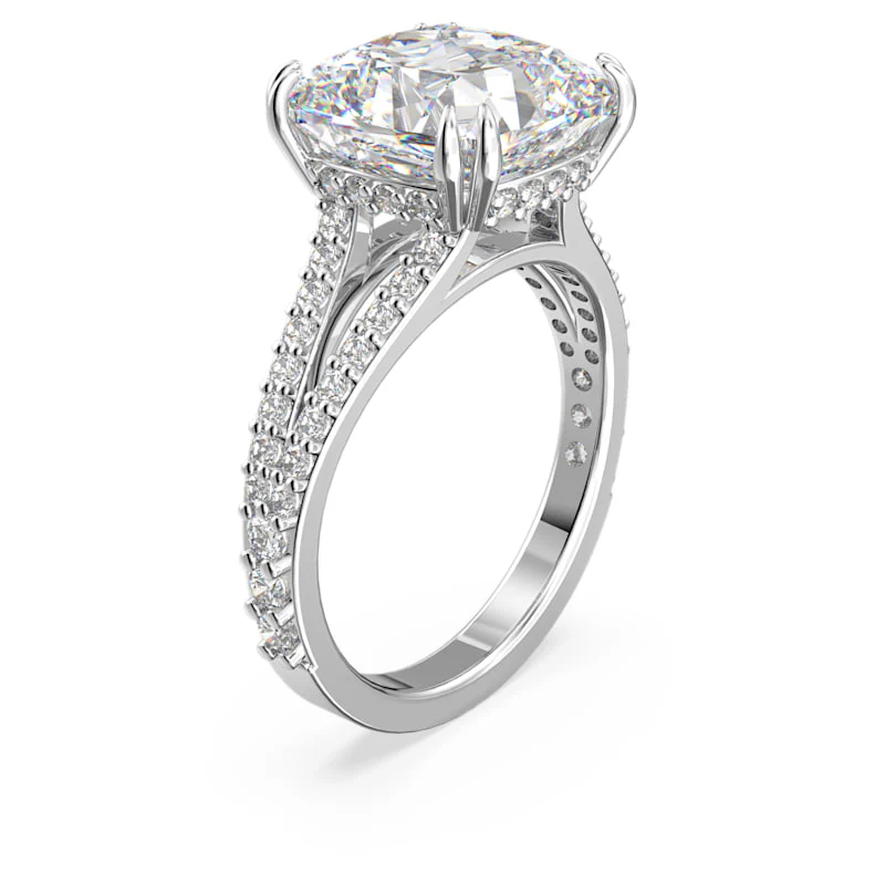 Constella cocktail ring Square cut, Pavé, White, Rhodium plated - Image 2