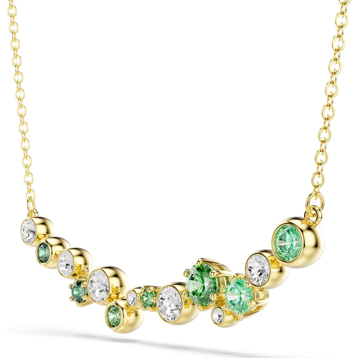 Constella necklace, Mixed cuts, Green, Gold-tone plated - Image 3