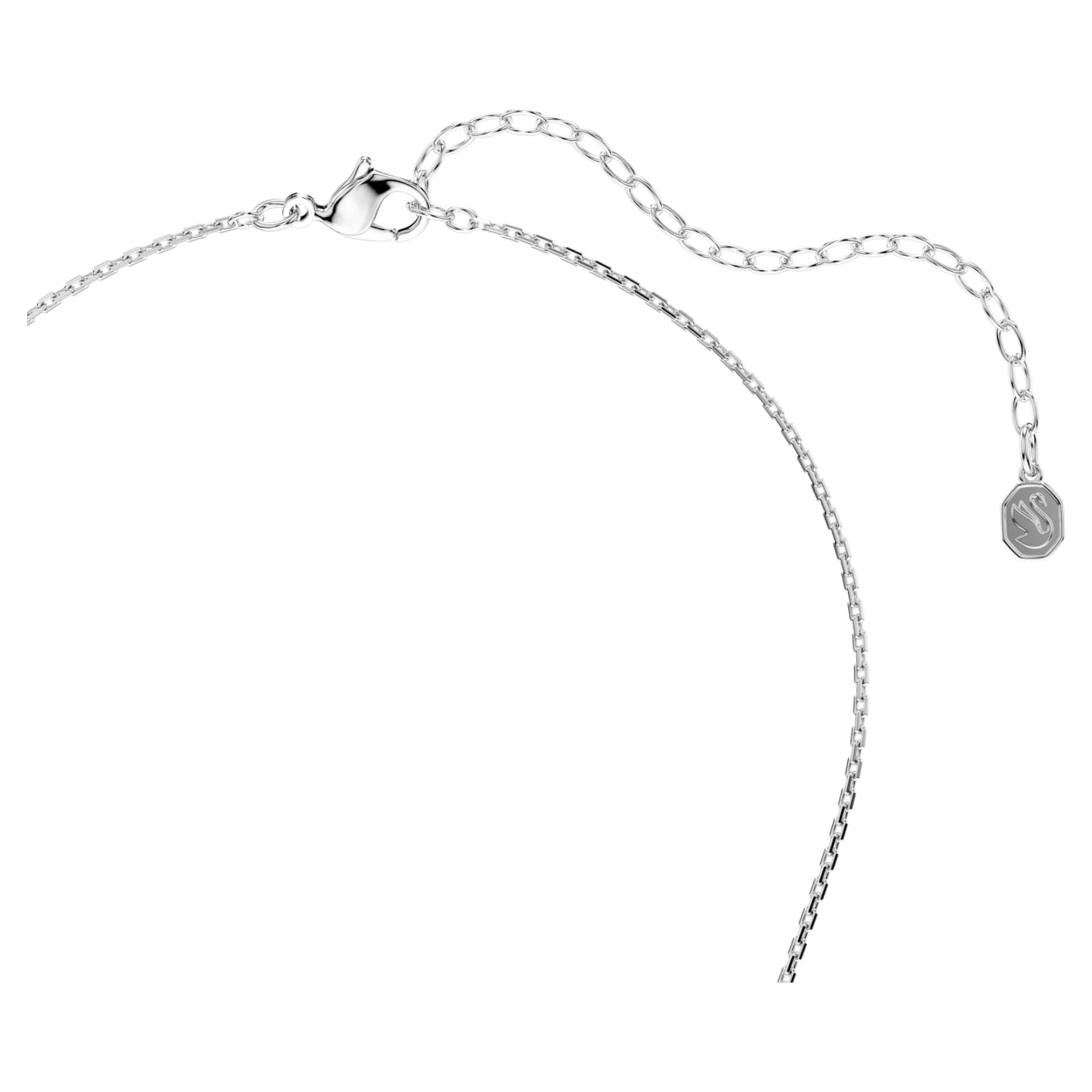 Constella pendant Round cut, Dancing stone, White, Rhodium plated - Image 4