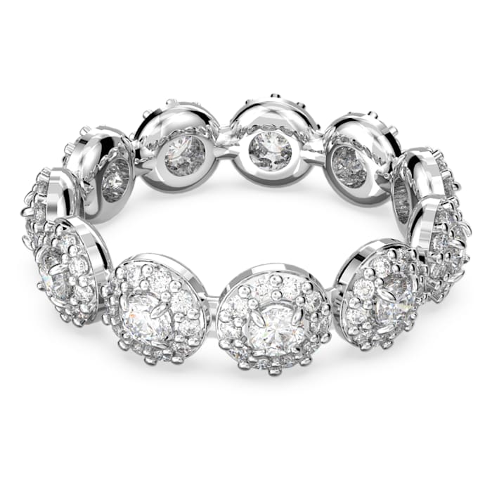 Constella ring Pavé, White, Rhodium plated