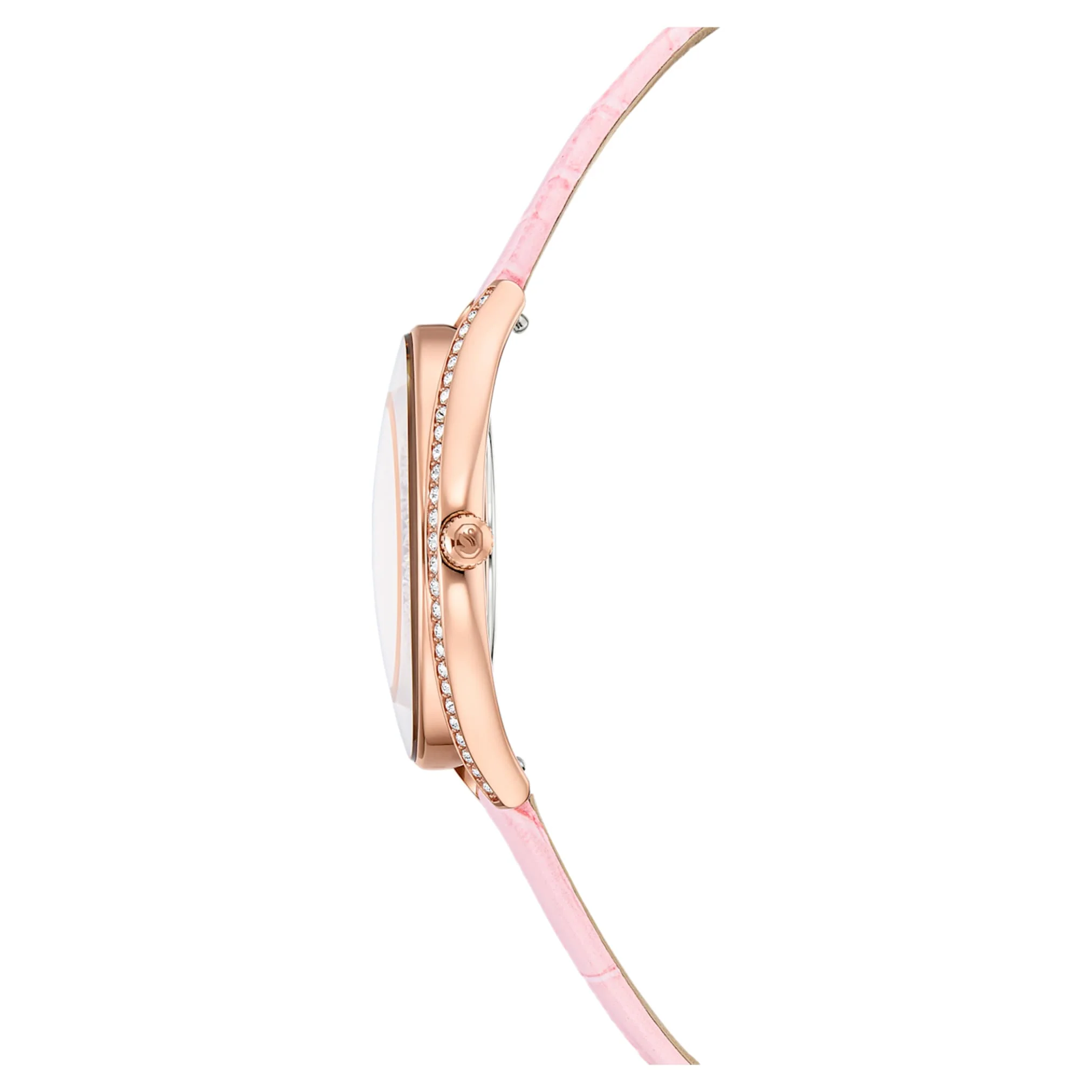Crystalline aura watch Swiss Made, Leather strap, Pink, Rose gold-tone finish - Image 5