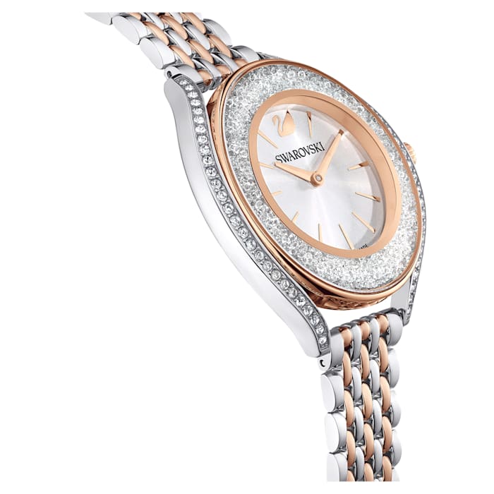 Crystalline Aura watch Swiss Made, Metal bracelet, Rose gold tone, Mixed metal finish - Image 5