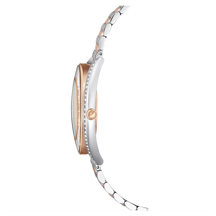 Crystalline Aura watch Swiss Made, Metal bracelet, Rose gold tone, Mixed metal finish - Image 7