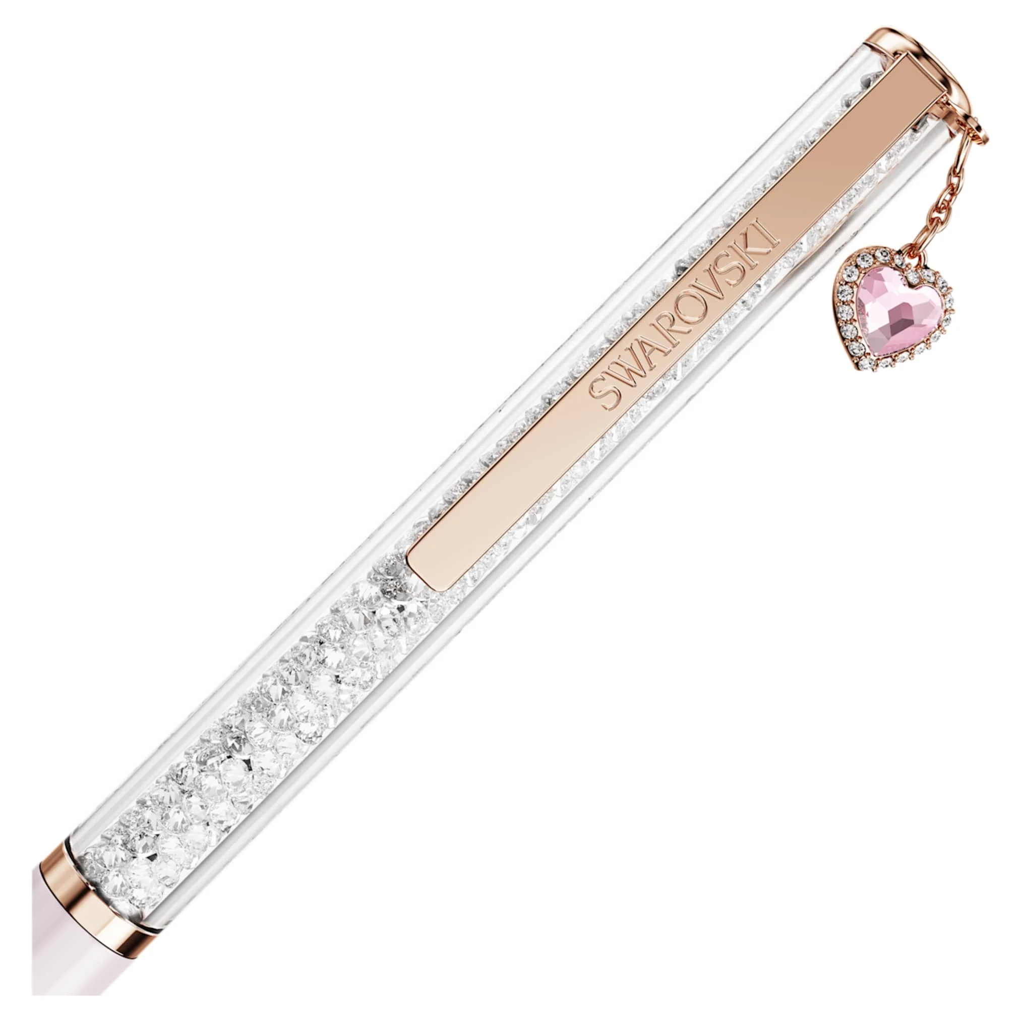 Crystalline ballpoint pen Heart, Pink, Pink lacquered, Rose gold-tone plated - Image 3