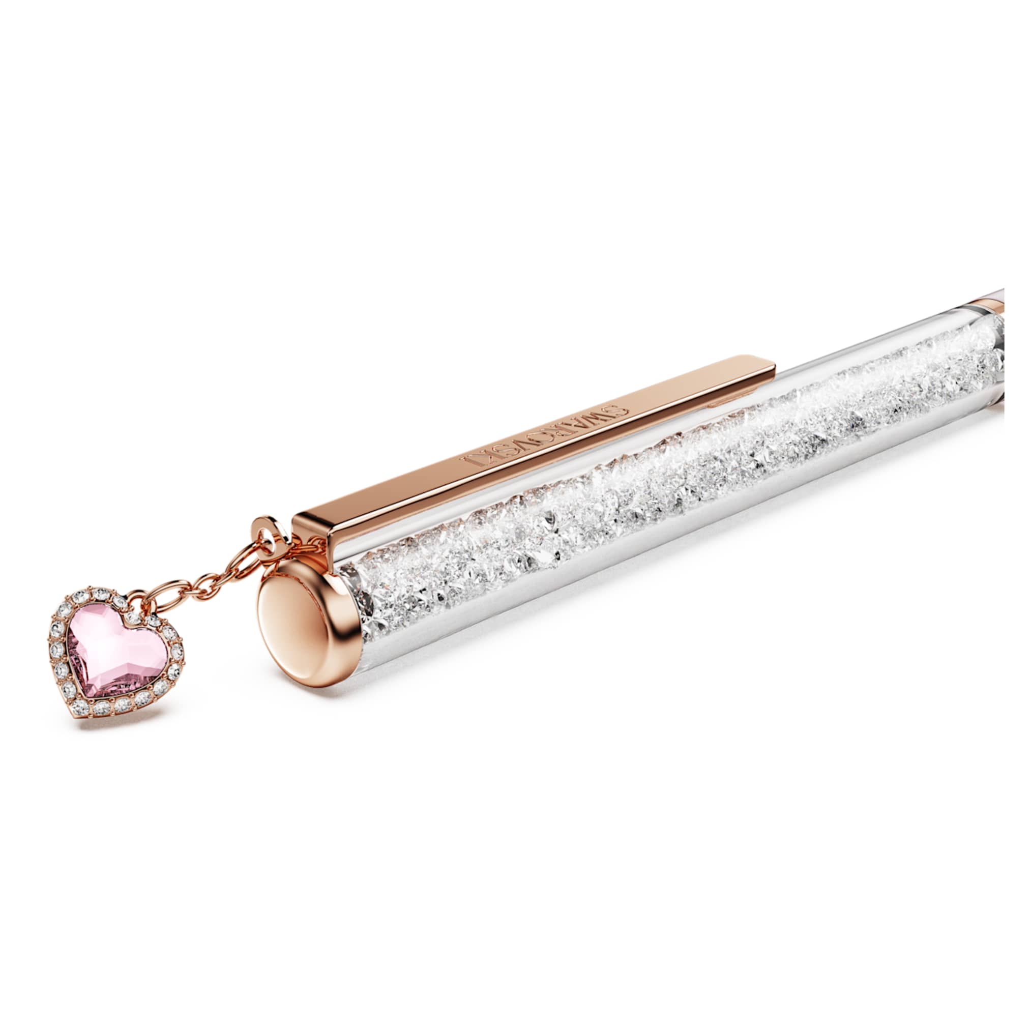 Crystalline ballpoint pen Heart, Pink, Pink lacquered, Rose gold-tone plated - Image 4