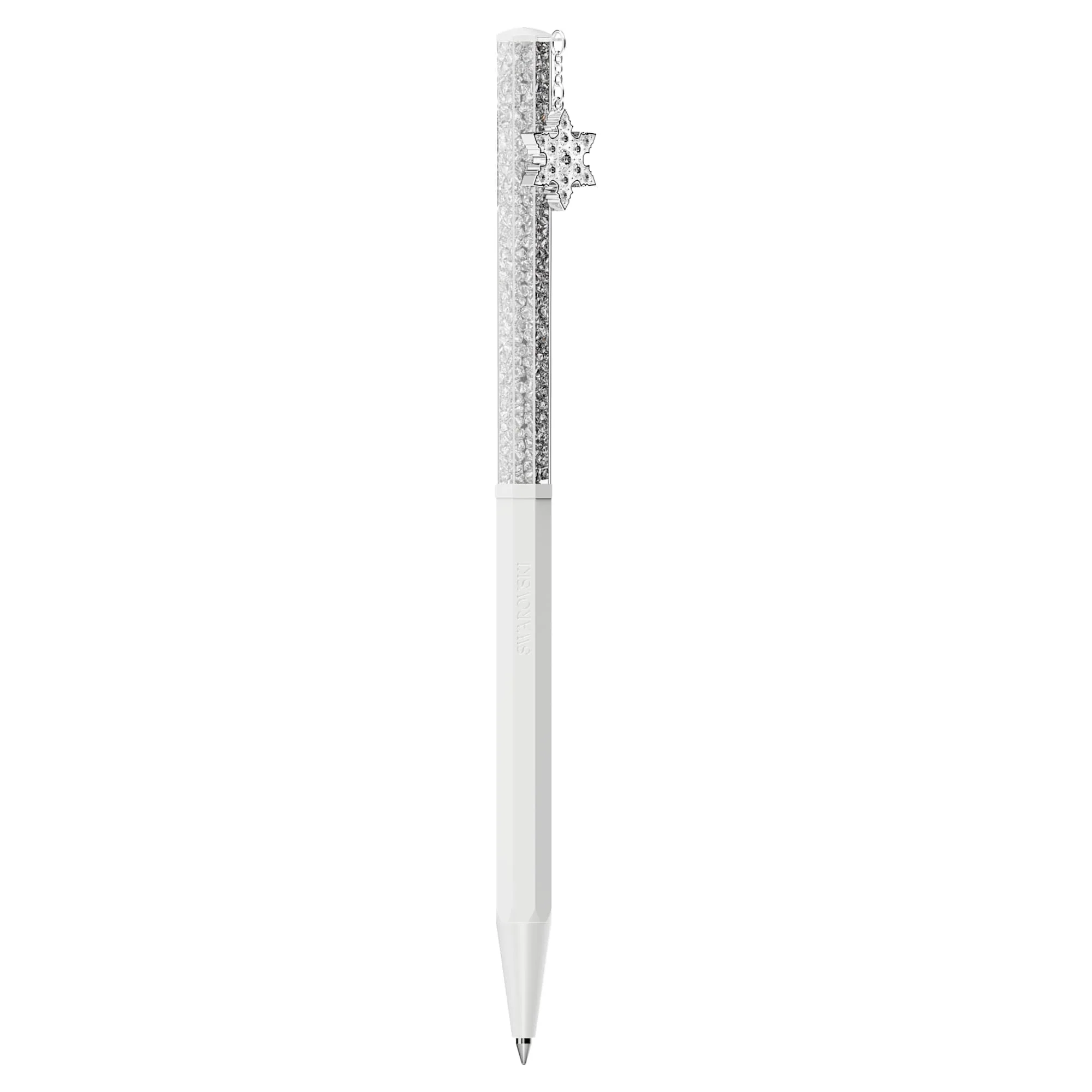 Crystalline ballpoint pen Octagon shape, Snowflake, White, White lacquered - Image 2