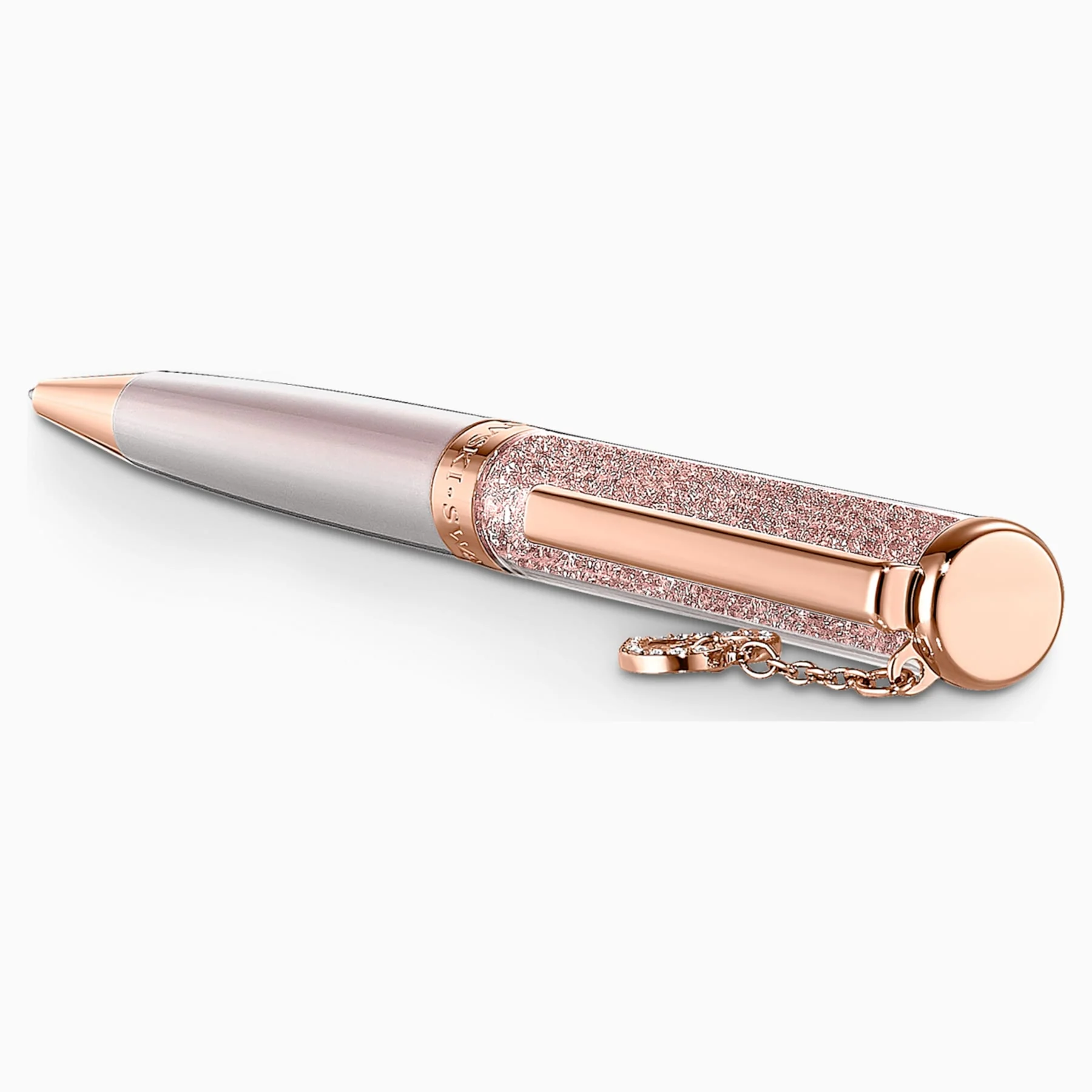 CRYSTALLINE BALLPOINT PEN, PINK, ROSE-GOLD TONE PLATED - Image 3