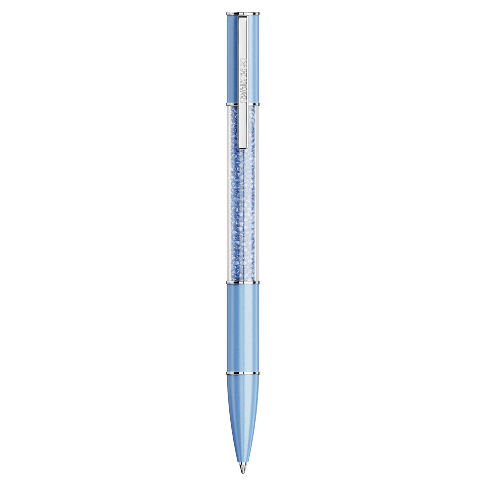Crystalline ballpoint pen ReCreated™ crystals, Blue, Blue lacquered, Chrome plated - Image 2
