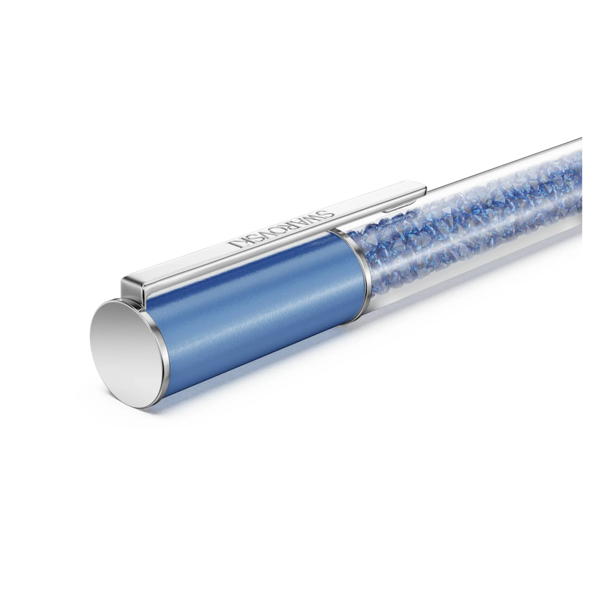 Crystalline ballpoint pen ReCreated™ crystals, Blue, Blue lacquered, Chrome plated - Image 4