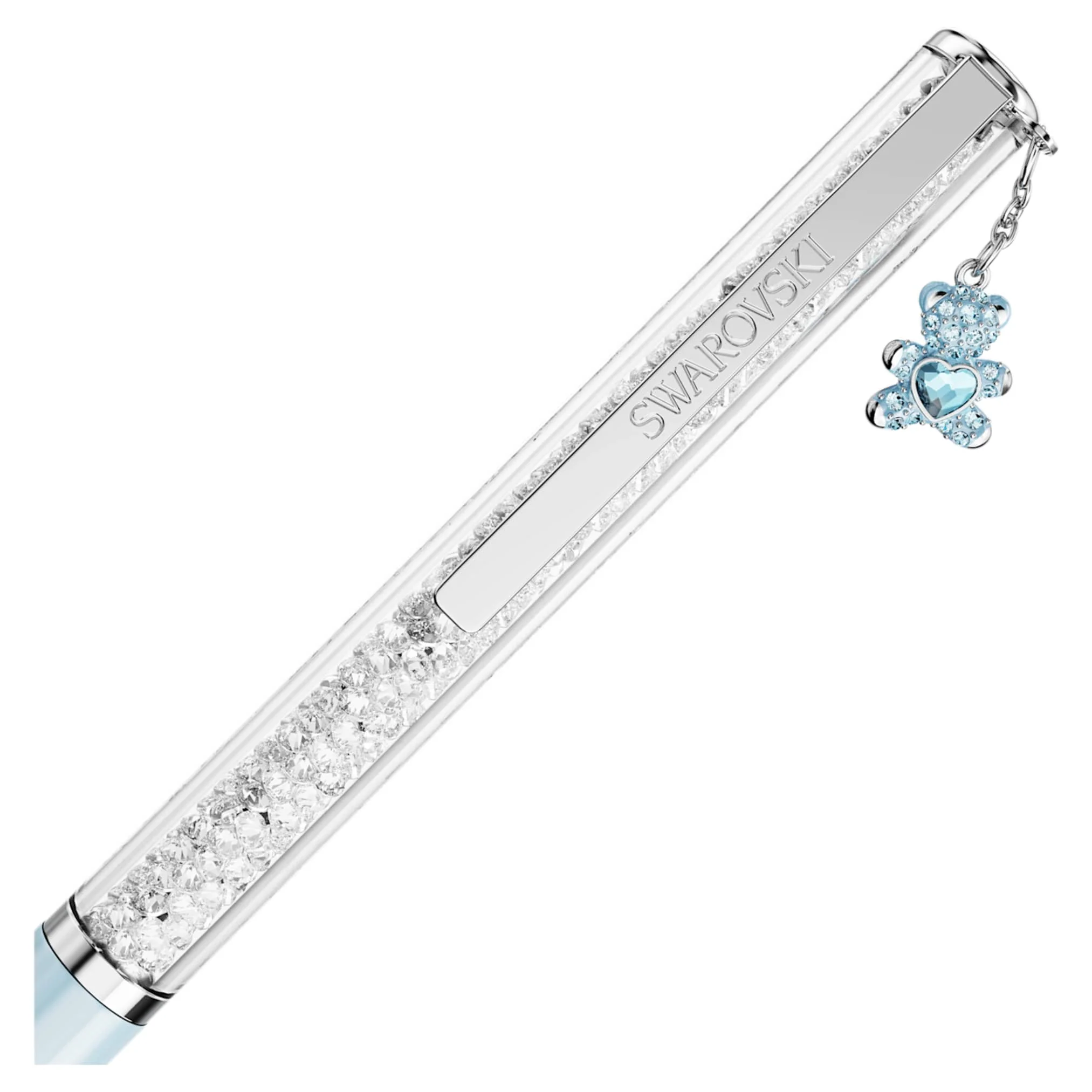 Crystalline ballpoint pen Teddy, Blue, Blue lacquered, Chrome plated - Image 3